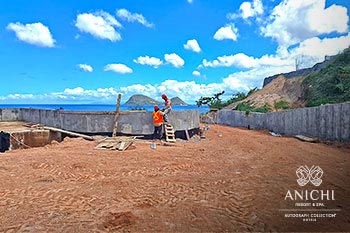 Ход строительства Anichi Resort & Spa за апрель 2024: опорная стена