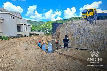 Ход строительства Anichi Resort & Spa за апрель 2024: опорная стена