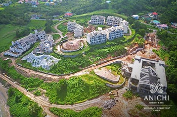 Ход строительства Anichi Resort & Spa за август 2024: вид с воздуха на строительную площадку