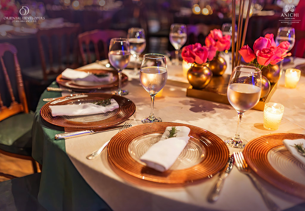 Elegant Table Setting at a Banquet.